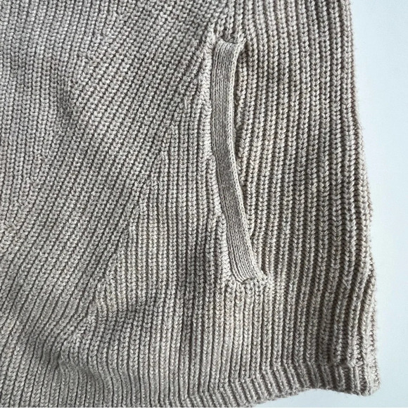Max Studio Cardigan XS Tan Beige Full Zip Hood Knit Relaxed Casual Sweater Boho - Picture 5 of 8